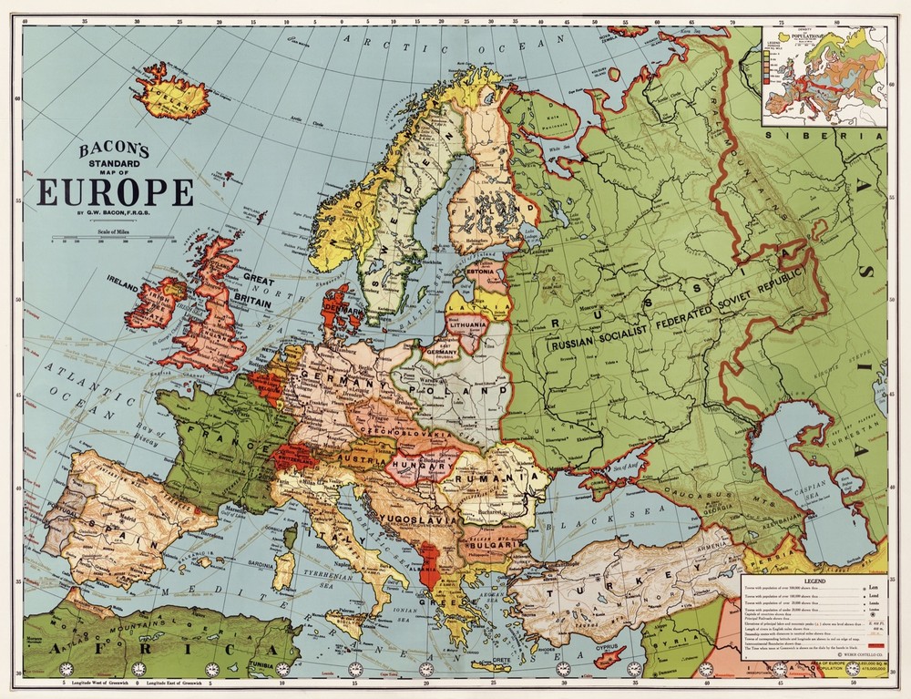 11958.Decoration Poster.Home interior design.Room wall decor.Europe old map