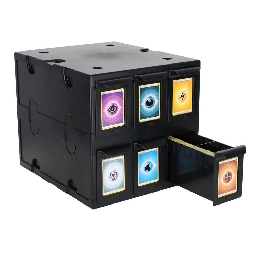 2 BCW 6-Drawer Collectible Card Bin Acid Free Plastic Card Catalog Storage Box-image