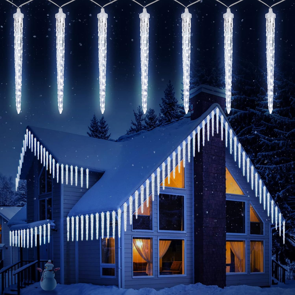 Christmas Meteor Shower Lights Outdoor, 30 Ft with 20 Large Tube 480 LED Droppin