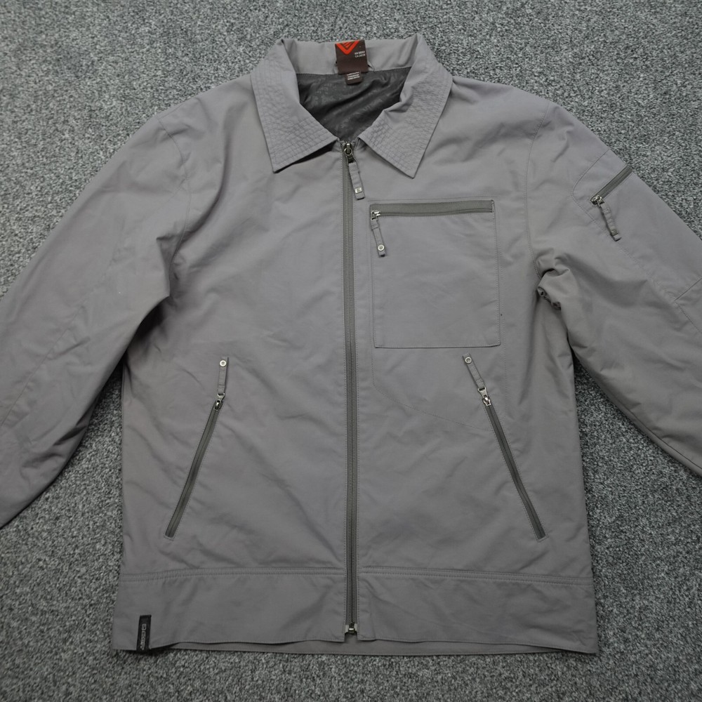 Scott Jacket Mens Large Grey Bomber Coat Full Zip Poclets Lightweight Light