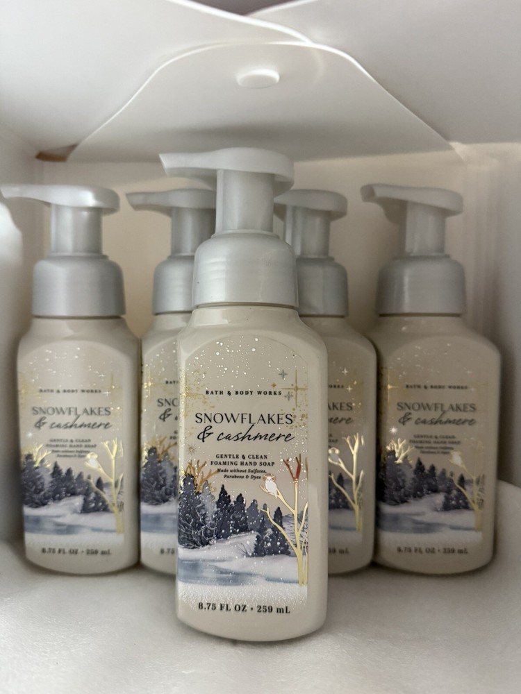 5 New SNOWFLAKES & CASHMERE BATH & BODY WORKS GENTLE FOAMING HAND SOAP