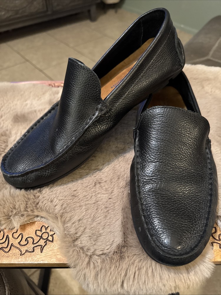 Giorgio Brutini Loafers Men's Black Leather Moccasins Size 10 Driving Shoes