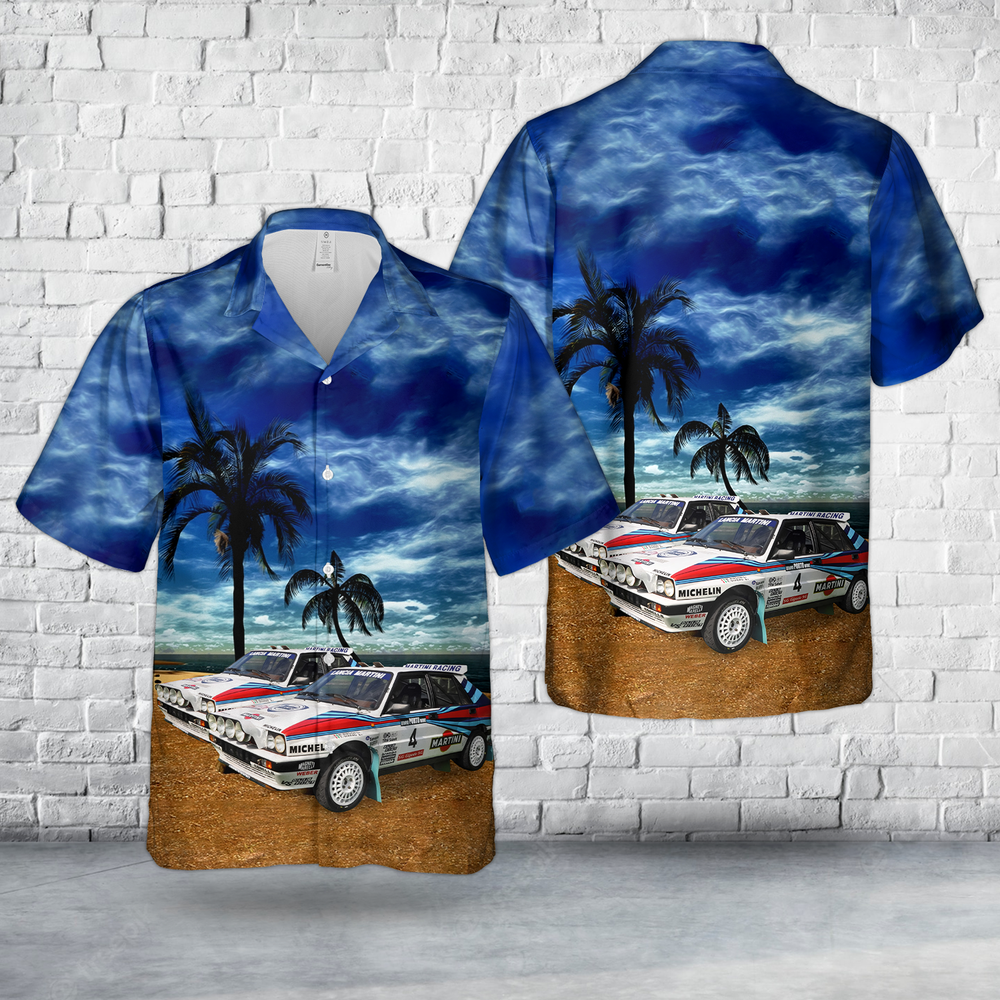Vintage 1988 Lancia Delta HF Integrale 8V Hawaiian Shirt Design