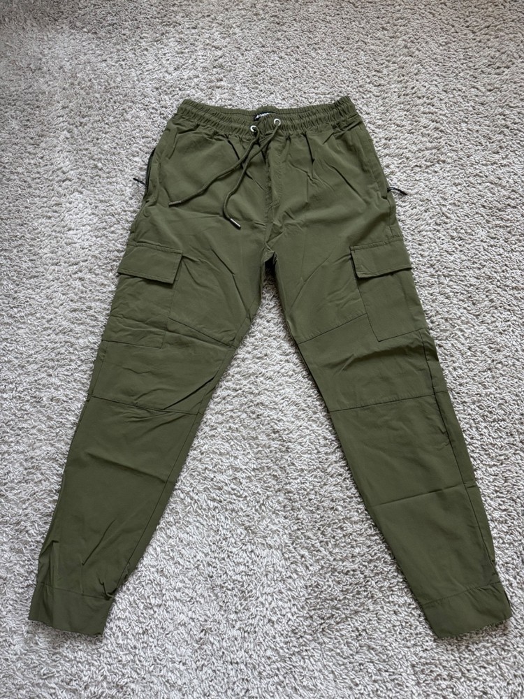 Aeropostale Athletic Cargo Jogger Pants Green Men's MEDIUM (M)