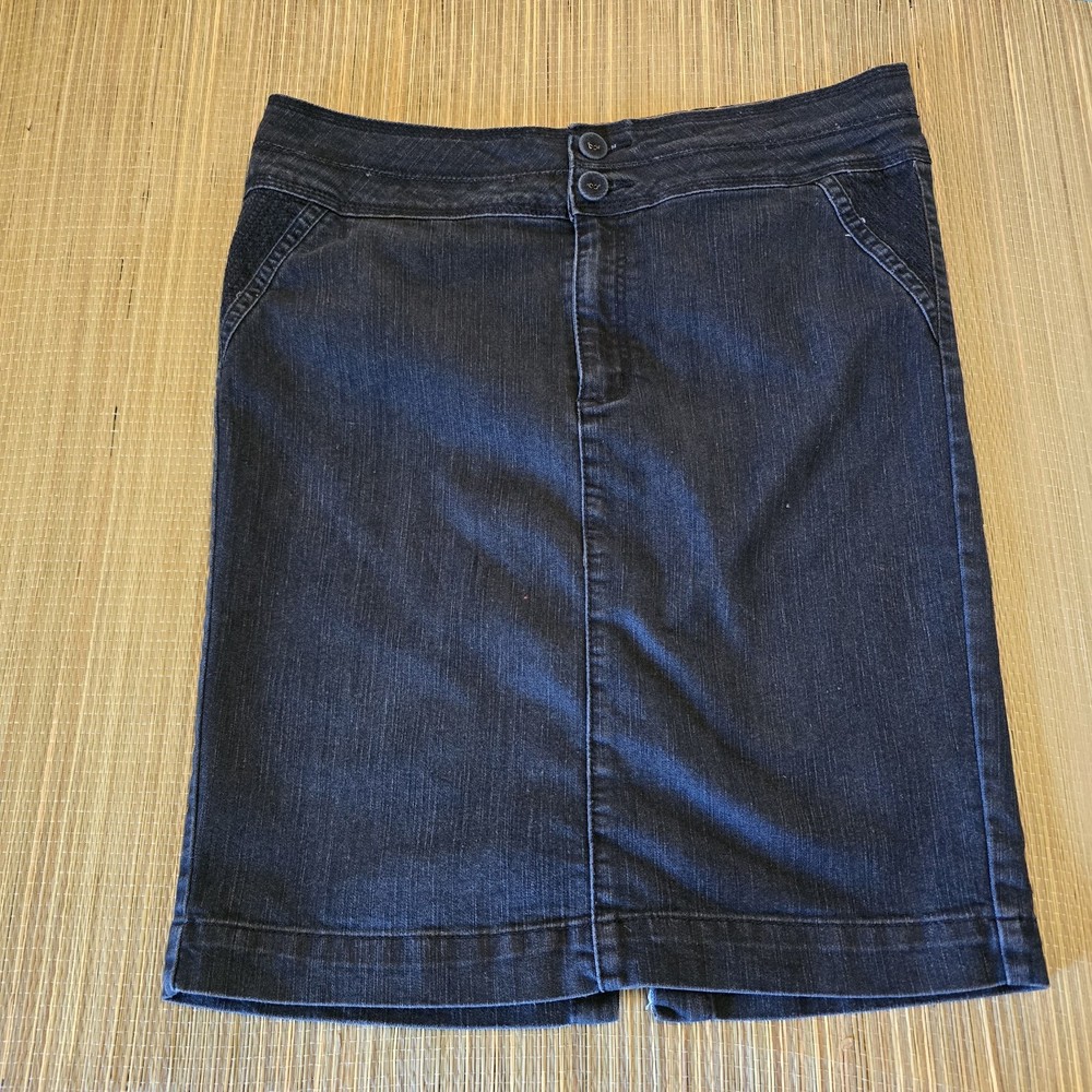 One 5 One Dark Wash Denim Knee-length Pencil Skirt Women's L Pre-owned