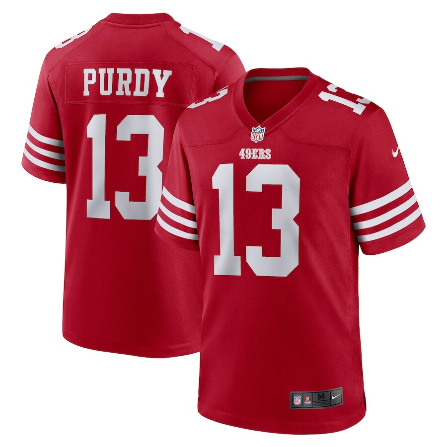 Men's Brock Purdy #13 Scarlet Player Game Stitched Jersey