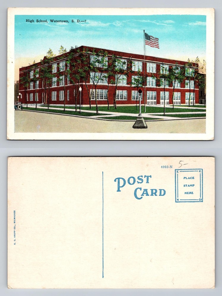 Watertown, SD-South Dakota, High School Brick Building Vintage Postcard