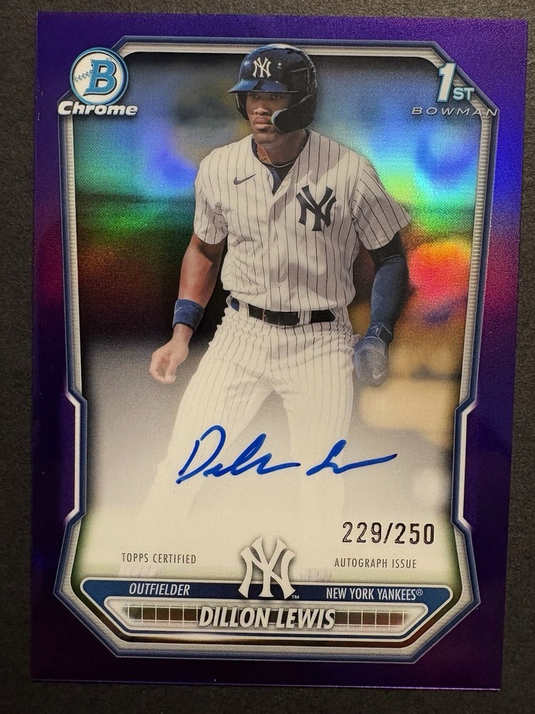 2026 Bowman Dillon Lewis #CPA-DL 1st Chrome Purple Refractor Auto /250 Yankees