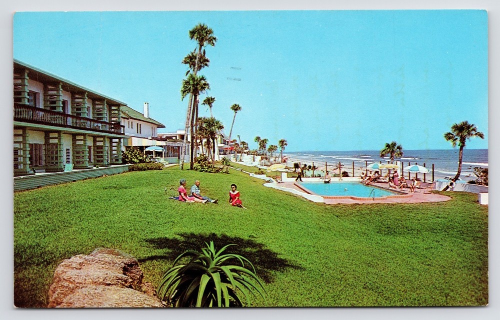 The Whitehall Hotel Beach Pool Daytona Beach Florida FL 1950s Postcard