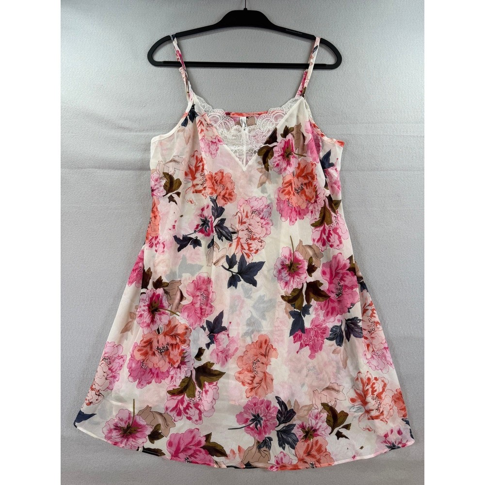 Torrid Pink Floral Chiffon Lace Trim Camisole Tank Top Plus Size 2 2X