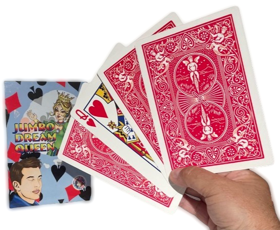 JUMBO DREAM QUEEN Magic Card Trick Close Up Magician Bicycle Mind Reading Gaff