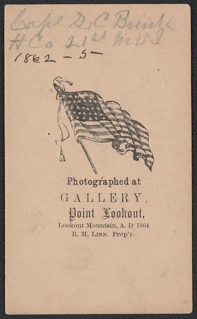 Corporal Loren Brink of Co. H, 21st Michigan Infantry Regiment, in uniform /