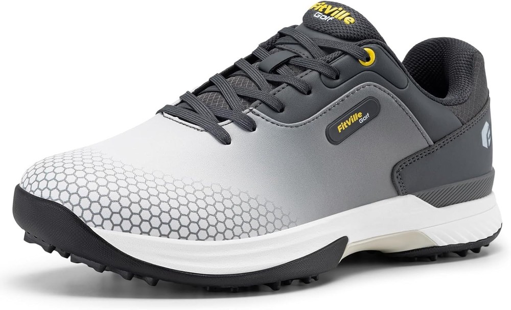 FitVille Mens Extra Wide Golf Shoes Outdoor Waterproof Spiked Professional 7.5EW