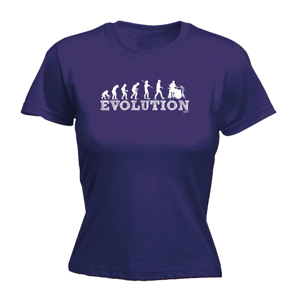 Evolution Drummer - Womens T Shirt Funny T-Shirt Novelty gift tshirt
