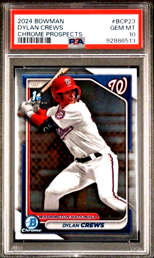 2024 Bowman Chrome Dylan Crews BCP23 PSA 10 Gem Mint Rookie Card