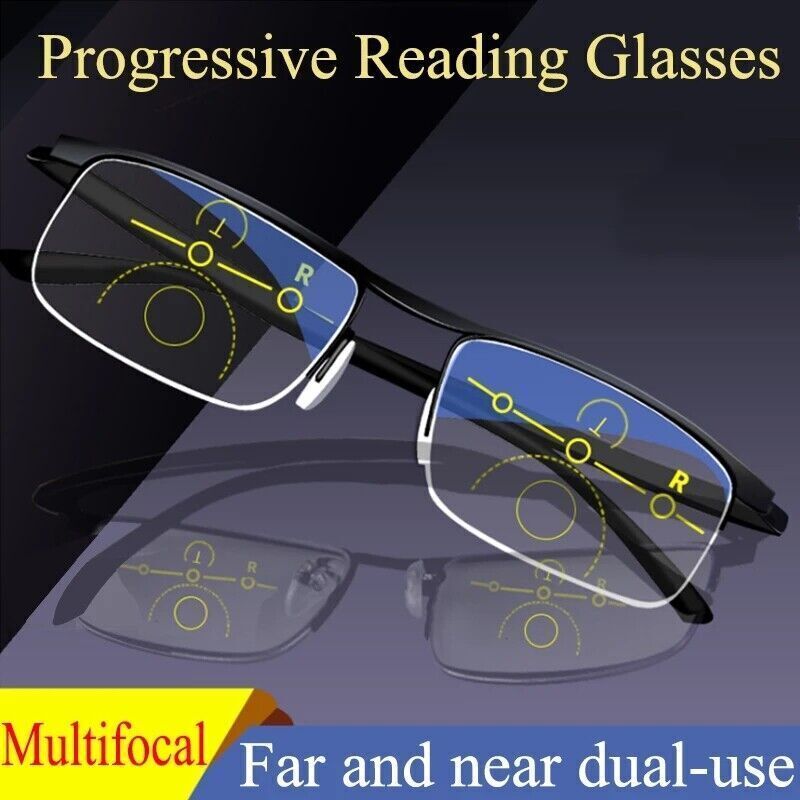 Anti-blue Light Reading Glasses Smart Zoom Progressive Multi-Focus Presbyopia