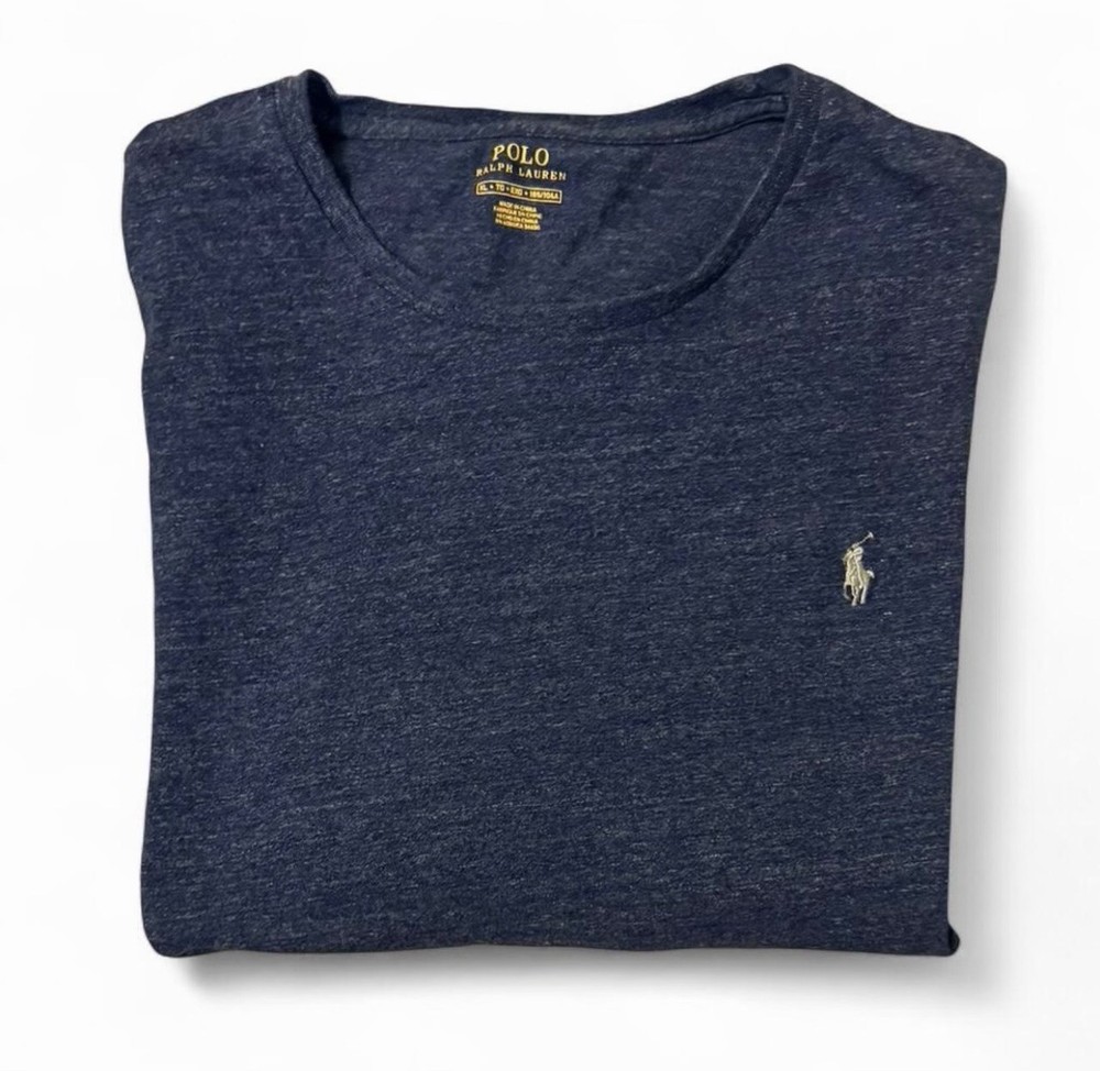 Polo Ralph Lauren Long Sleeve T Shirt Mens XL Heather Navy Logo