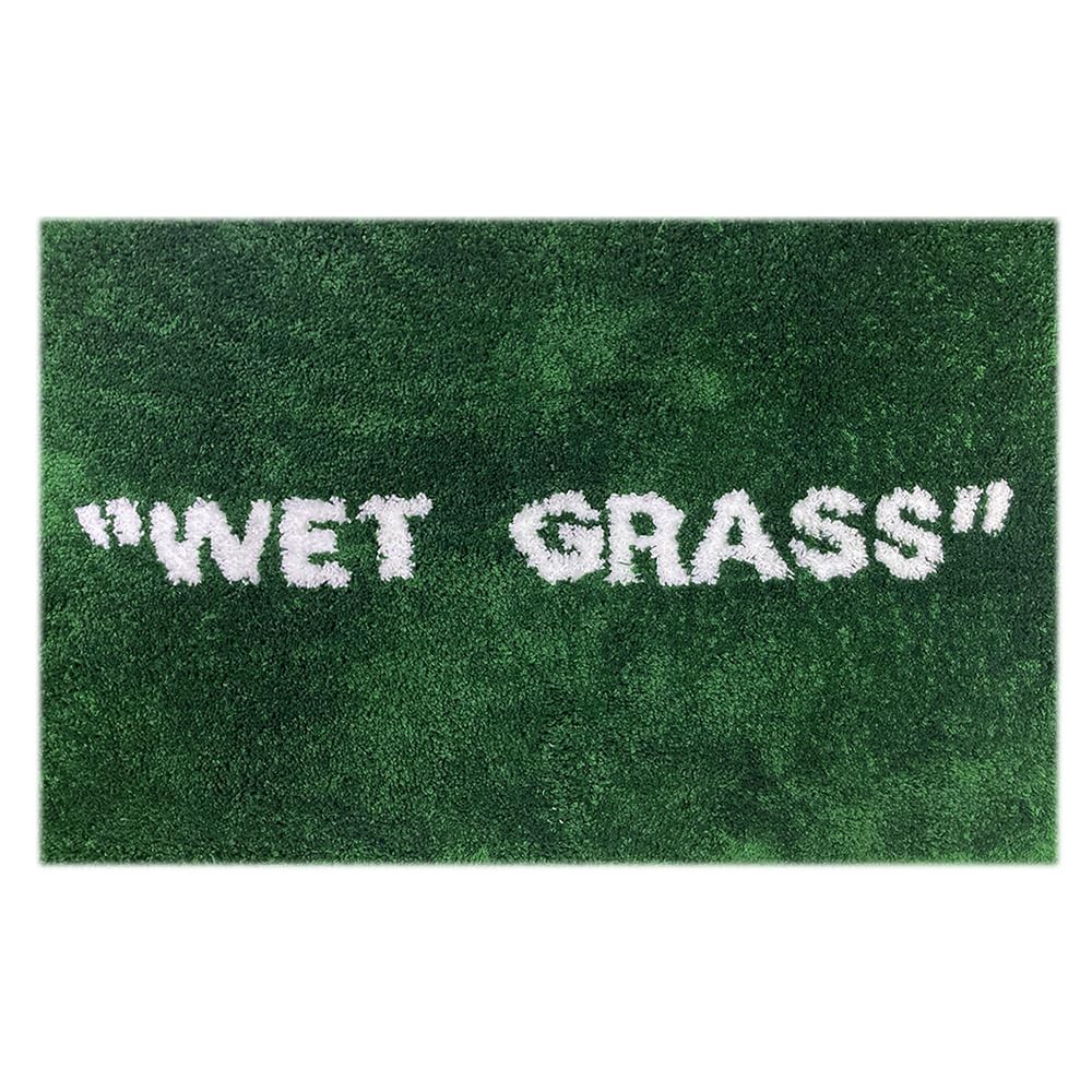 Wet Grass Rug - Green Grass Classic Handmade Flocked Area Rug - Hypebeast Hom...