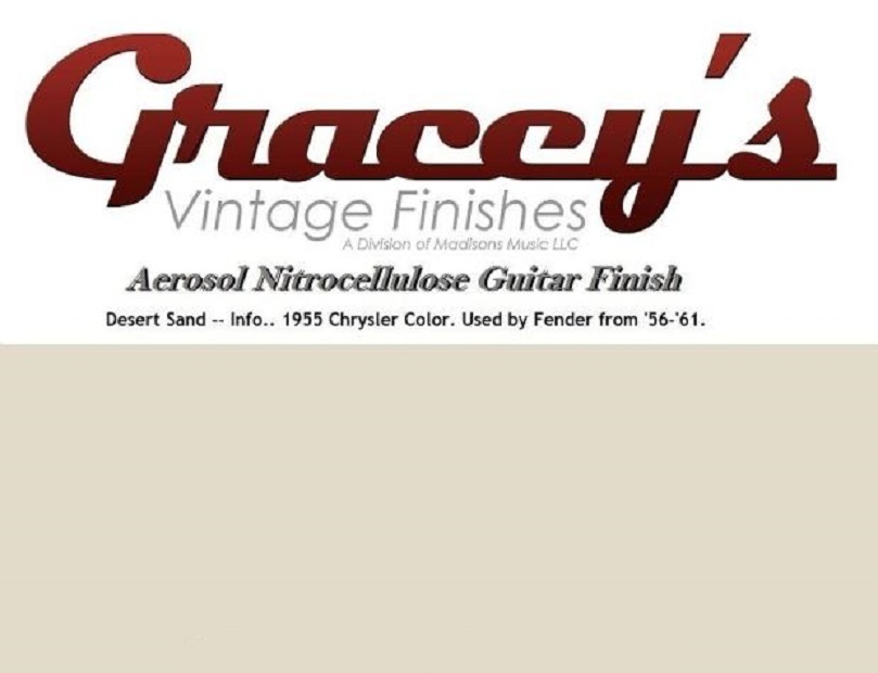 -Desert Sand- Gracey's Vintage Finishes Nitrocellulose Guitar Lacquer Aerosol.