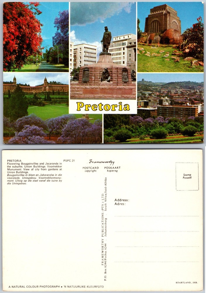 Continental Pretoria Landmarks Postcard