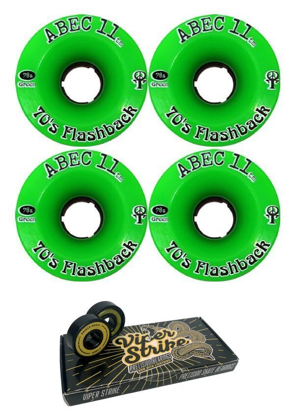 ABEC 11  70's Flashbacks Skateboard Wheels - 70mm 78a + bearings
