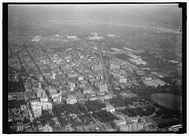 Washington DC 1919 Aerial View White House to Capitol District of Columbia