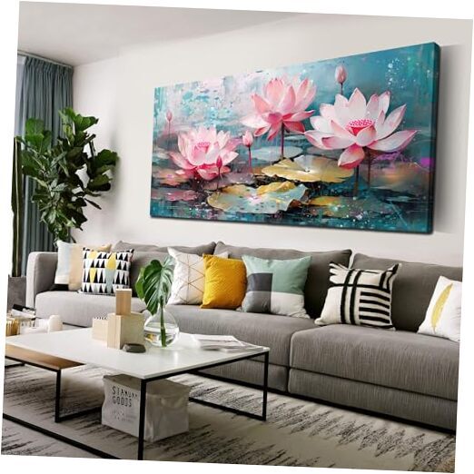 Pink Wall-Art - Botanical Wall Art for Living Room Large 30.00