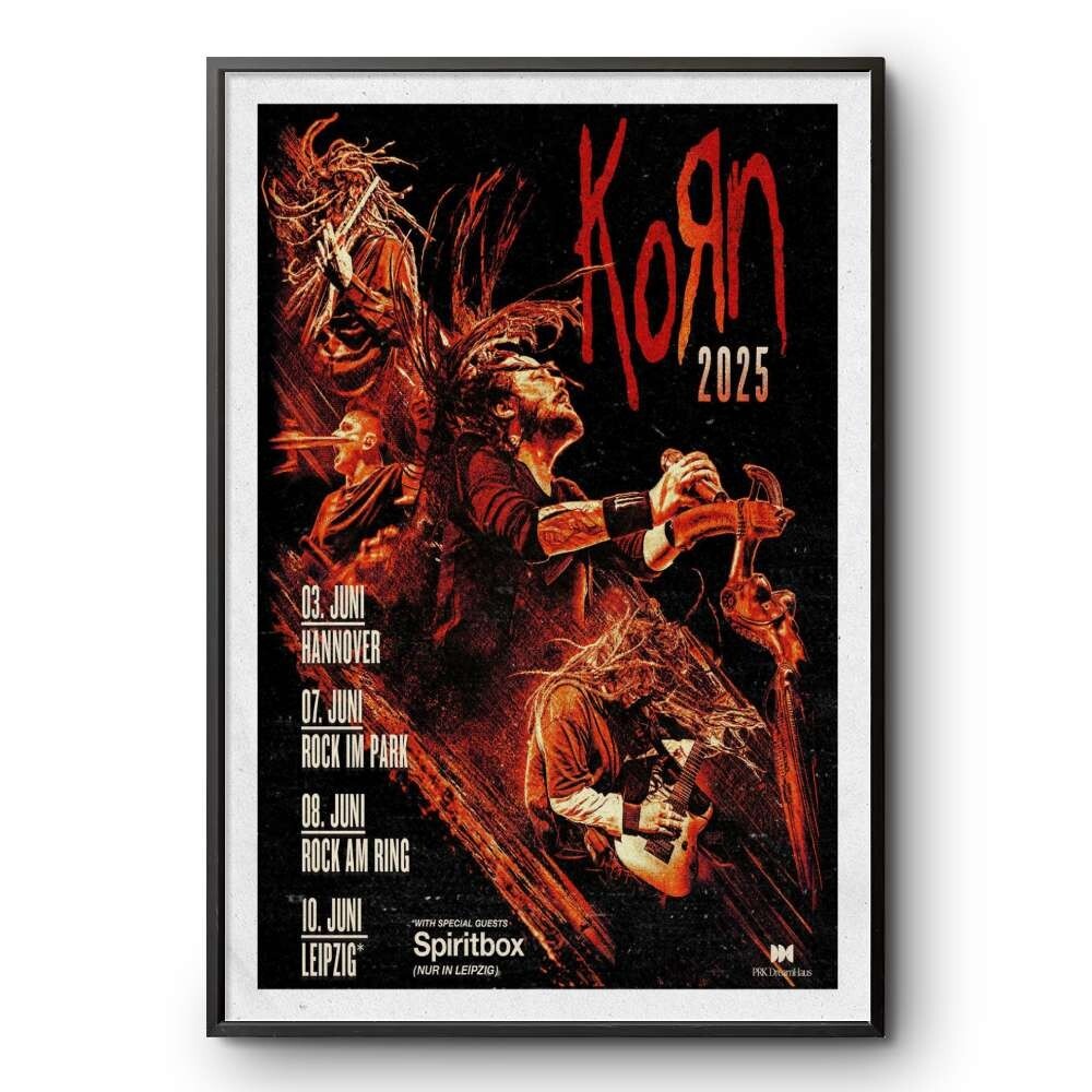 Korn Germany Tour 2025 Poster - Rock Band Wall Art Decor
