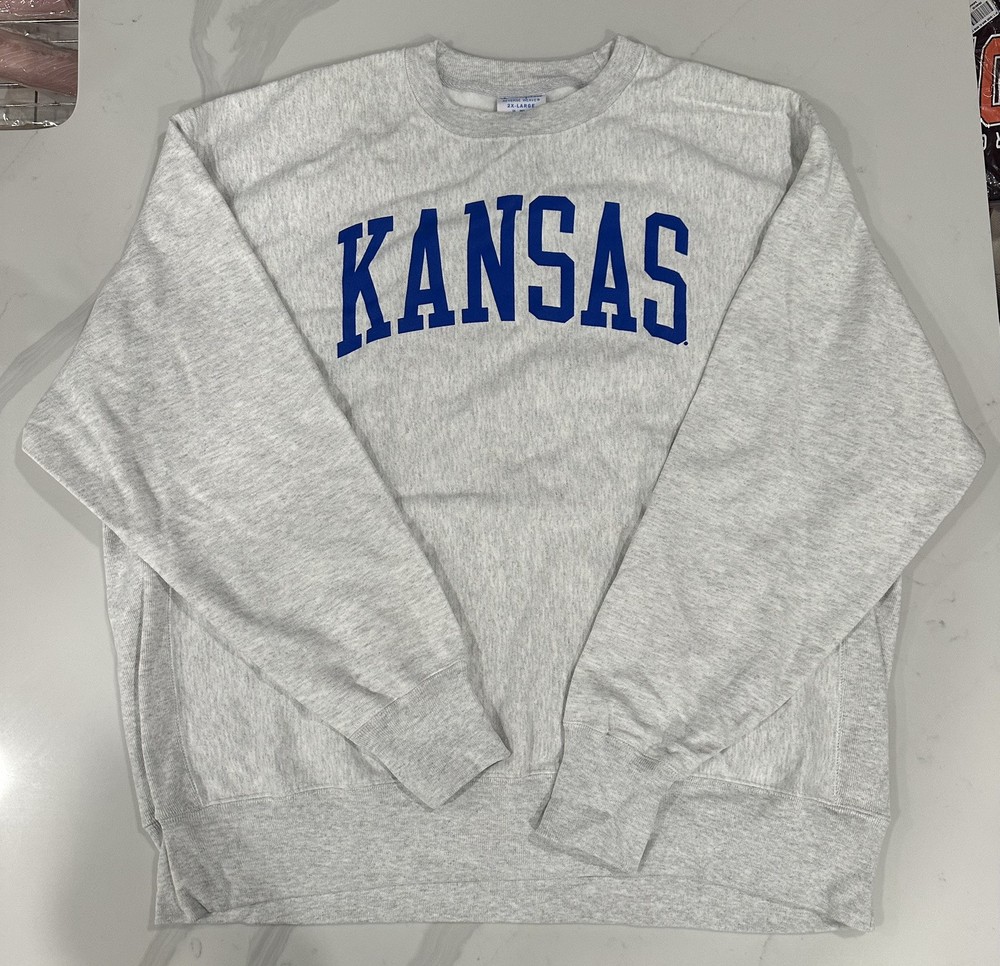 Champion Kansas Jayhawks Men’s 2XL Crewneck Sweatshirt (DD 232)