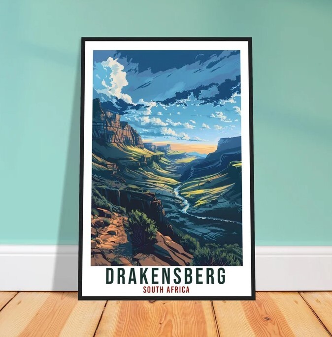 Drakensberg South Africa Travel Print Wall Art Wall Hanging Home Décor