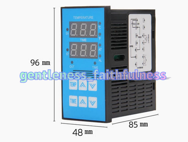 PID Temperature Timer Controller 48x96mm SSR Output for Heat Press Machine