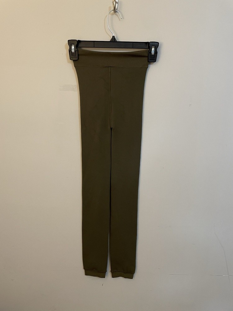 Cuddldud Ultra Plush Seamless Green Fleece Lined Leggings Size Medium
