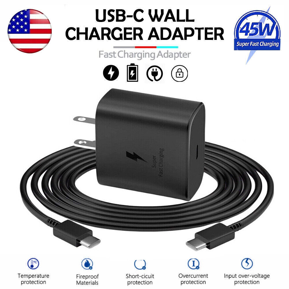 Original 45W Super Fast Wall Charger for Samsung S22 S23 S24 S25 Ultra