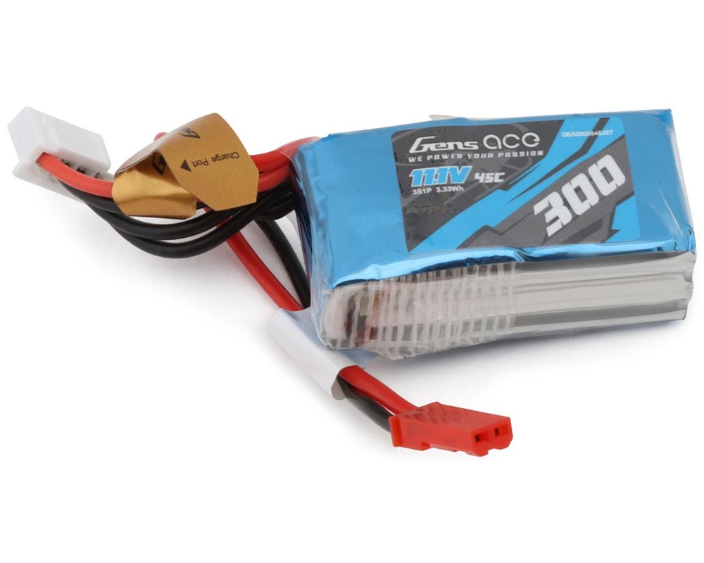Gens Ace 3S 45C LiPo Battery (11.1V/300mAh) [GEA3003S45JST]w/JST Connector-image