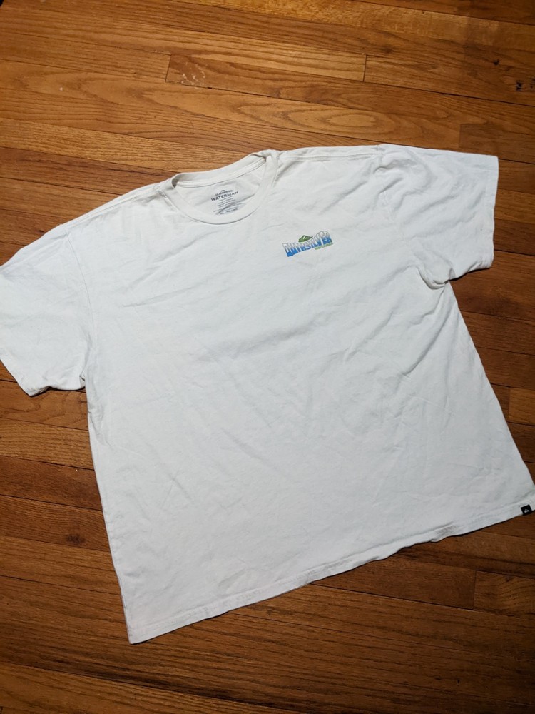 Quiksilver Waterman Men's White Surf Ocean T-shirt sz XXL