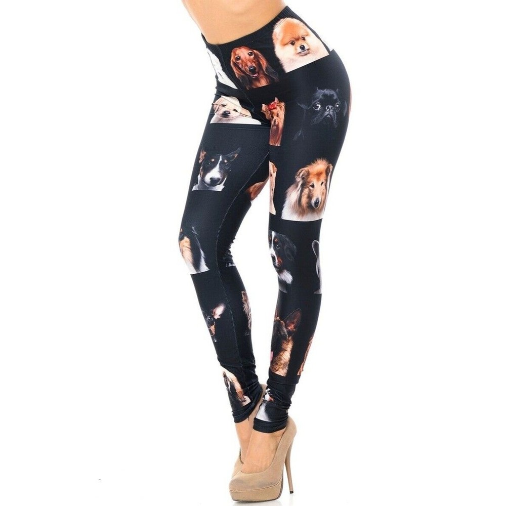 Plus Size Puppy Dog Face Buttery Soft Creamy Leggings Collection