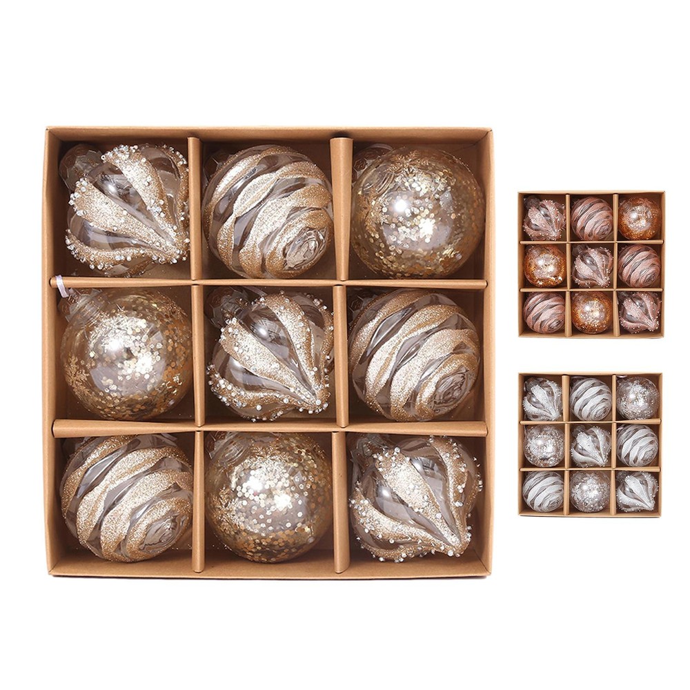 Christmas Tree Balls 9pcs Christmas Balls Ornaments For Tree Hangable Ball Decor