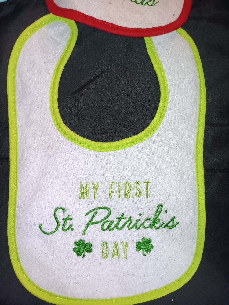 HB my first St. Patrick's day baby spit up bib