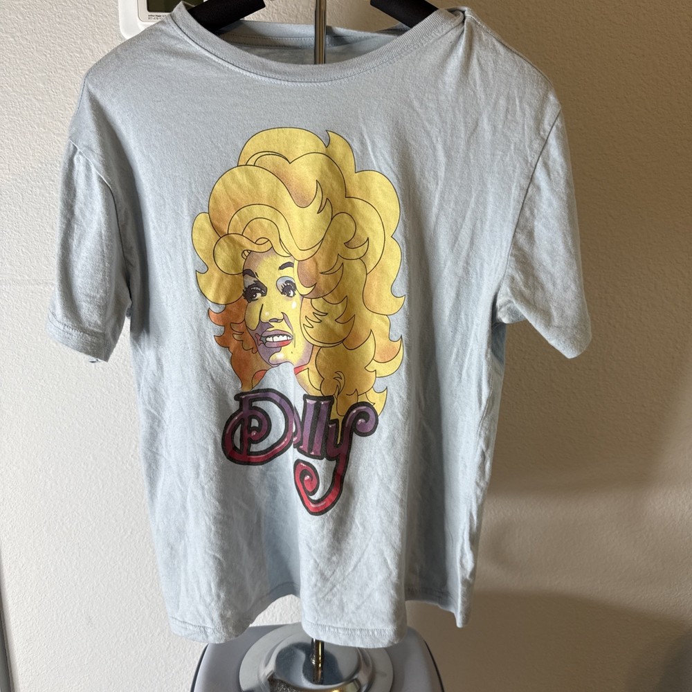 Dolly Parton Baby Blue Shirt Womens Size Large
