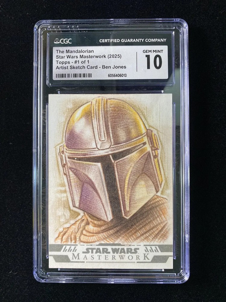 2025 Topps Star Wars Artist Sketch Ben Jones The Mandalorian Auto 1/1 CGC 10 GAV