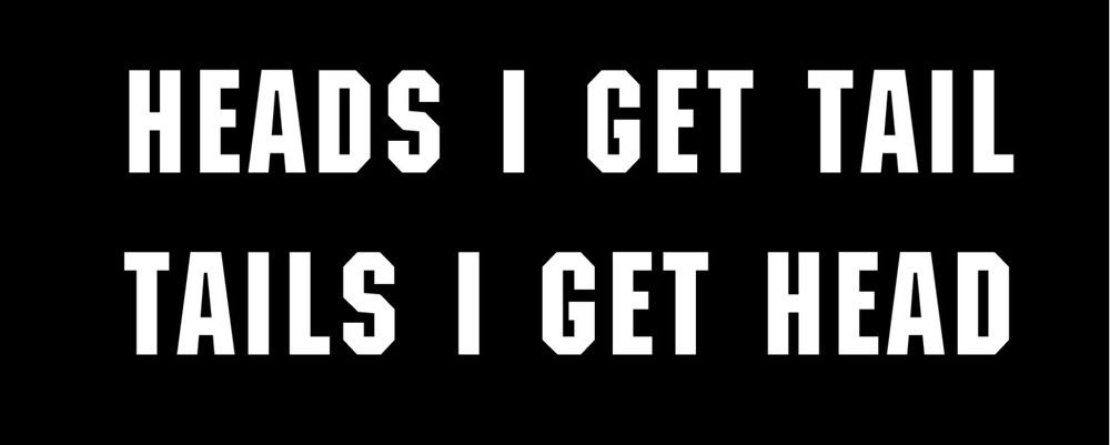 Heads I Get Tail Tail I get Head Vinyl Decal sticker truck car fun window