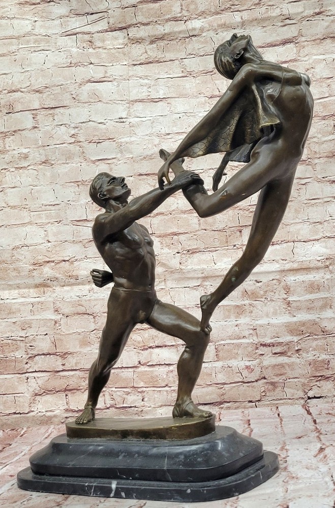 Art Decor Two Ballerina Dancers Bronze Collectible Sculpture Original Gift Art