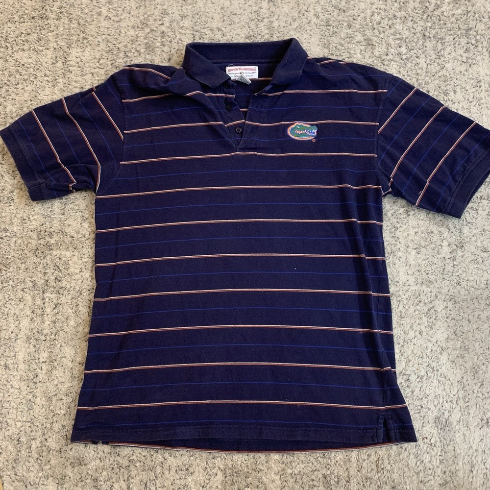 University Of Florida Gators Men’s Polo Shirt XL Blue Striped Boca Classics UF