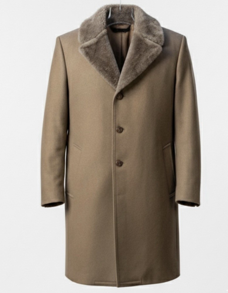 Vintage 1970s London Fog Men’s Overcoat Faux Fur Collar Coat Size L-XL