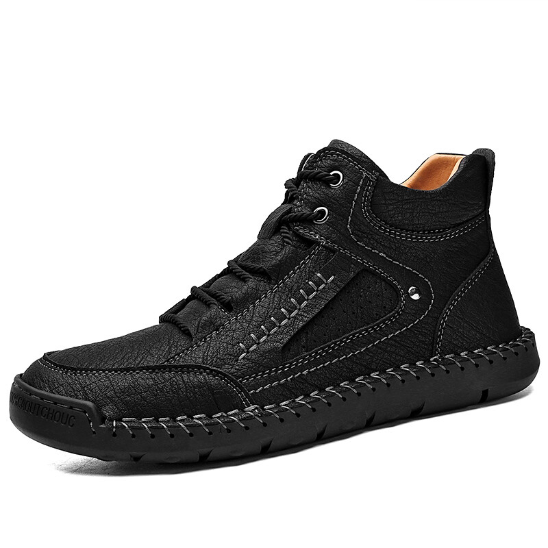 Mens High-Top Ankle Boots Waterproof Winter Warm Shoes Leather Sports Sneakers
