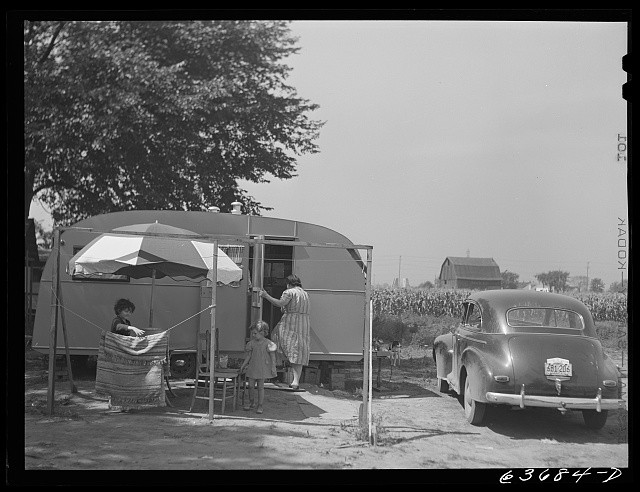 Detroit Michigan 1941 Trailer Home Family Defense Worker Daniels Trailer Park