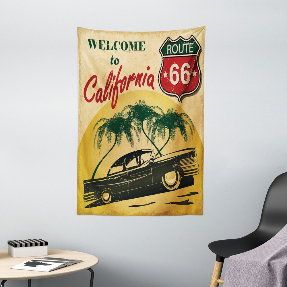 Retro Tapestry California Advertising Print Wall Hanging Decor