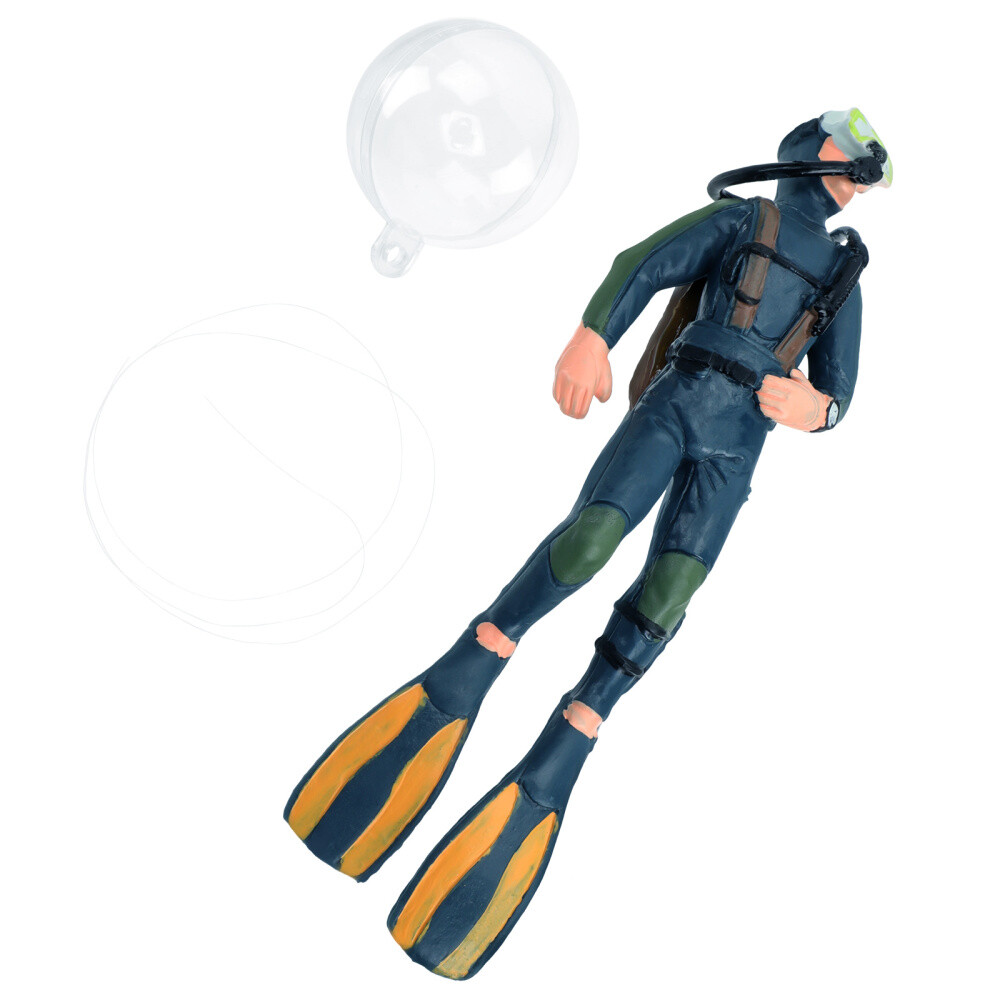 Fish Tank Decorations Floating Scuba Diver Aquarium Simulation Landscaping