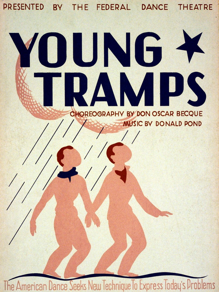Federal Dance Theater Poster. Young Tramps Graphic Art. Interior Design. 2119