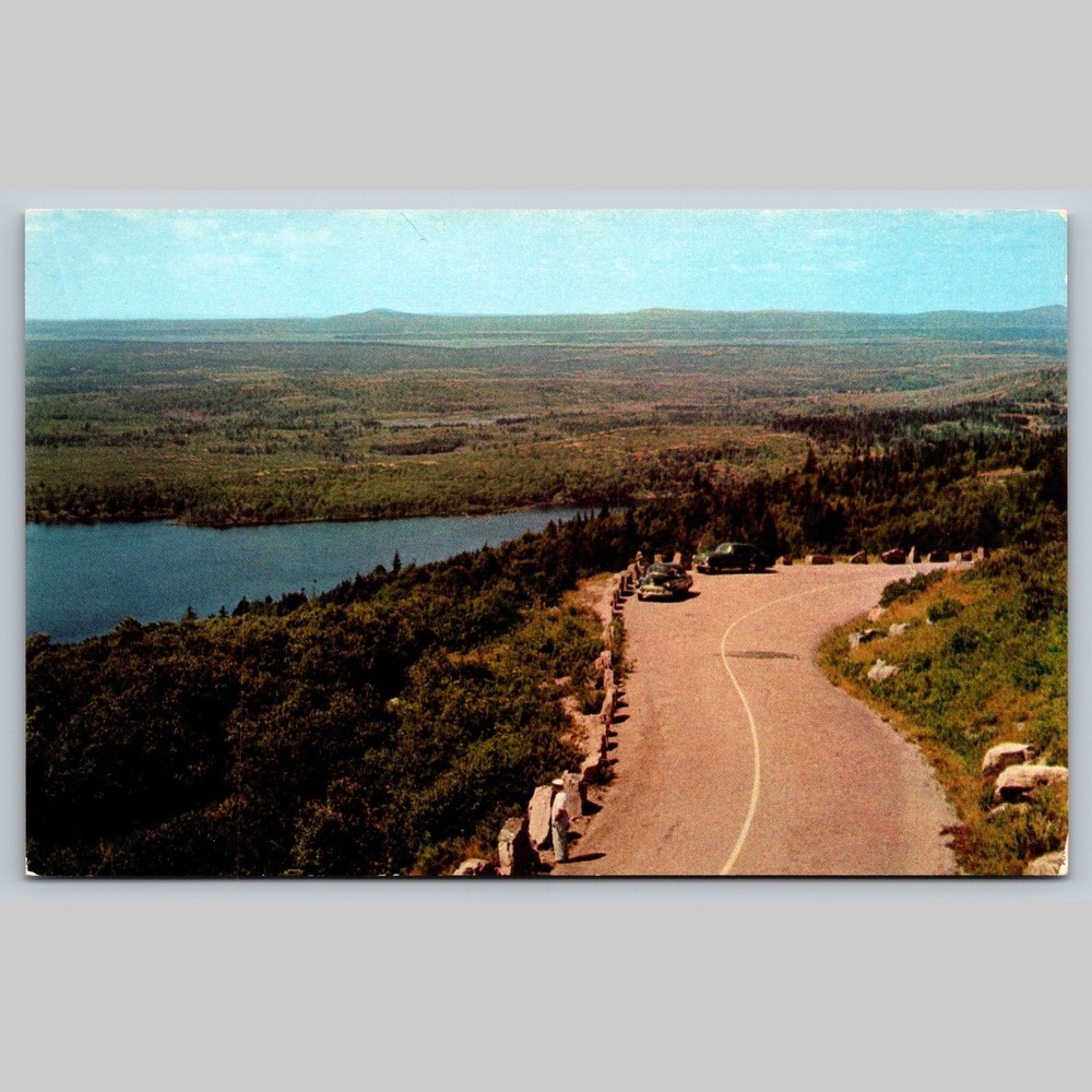 Postcard Cadillac Mountain Road Acadia National Park Bar Harbor Maine-image